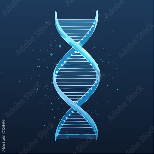 Abstrakter DNA-Strang in Blau