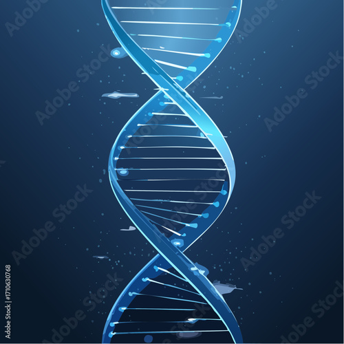 Abstrakter DNA-Strang in Blau