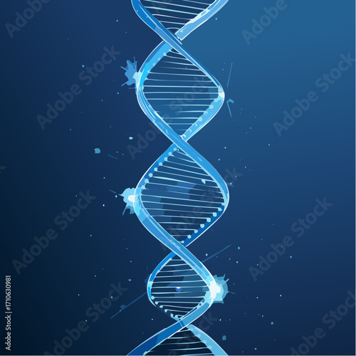 Abstrakter DNA-Strang in Blau