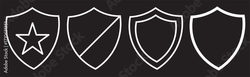 shield icon set. shield with tick mark and plus mark. Medical Protection symbol.Shield badge quality symbol isolated on transparent background. Design elements for safety and protection