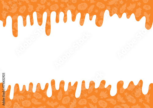 かわいいハロウィン模様の滴るシルエットフレーム