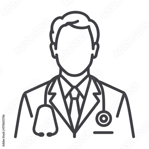 Simple medical doctor icon with stethoscope healthcare professional professional business icon