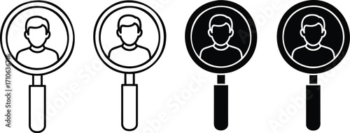 Find candidate job search recruitment hr magnifying glass icon