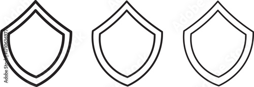 shield icon set. shield with tick mark and plus mark. Medical Protection symbol.Shield badge quality symbol isolated on transparent background. Design elements for safety and protection