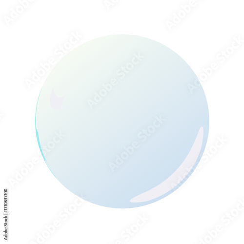 A single translucent blue and white bubble with reflections