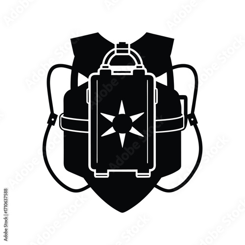Personal shield generator futuristic sci fi defense vector art illustration