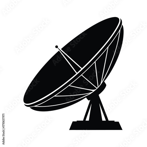 Satellite dish modern communication technology vector art illustration