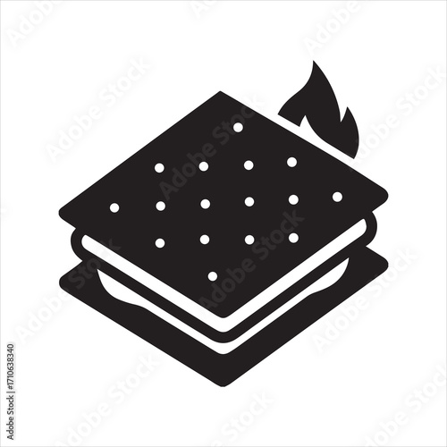 s mores snack icon vector illustration