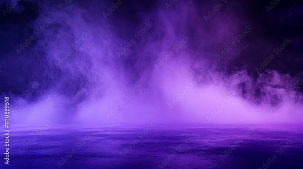 Fototapeta premium Vibrant purple and blue mist on water with smoky texture
