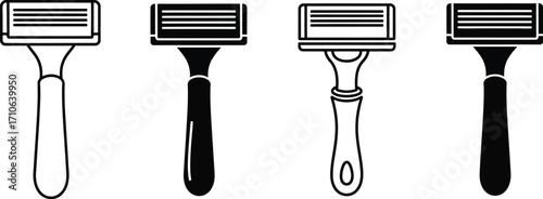 Razor blade vector set shaving tool collection for personal care