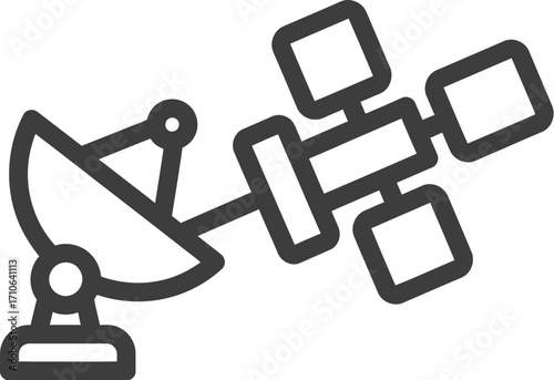 Satellite dish antenna vector icon communication technology