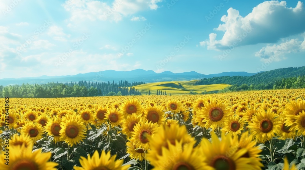 Fototapeta premium Golden sunflower field
