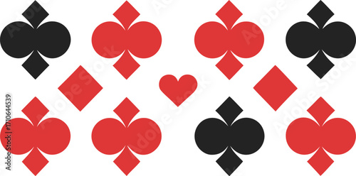 Collection of eight playing card suits in vector format