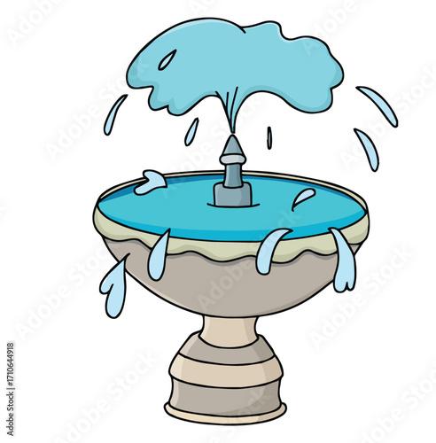 Cute cartoon hand drawn vector fountain clipart.