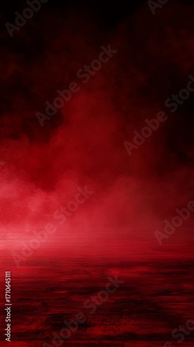 Dramatic red smoke over dark background creating an intense atmosphere
