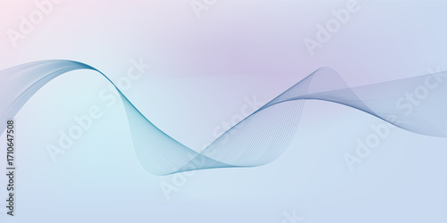 Digital pastel gradient background, background with soft pink and blue hues, background featuring smooth, flowing wave patterns. Minimal abstract gradient wavy line vector digital background