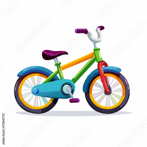 Colorful Bicycle Illustration for Children's Designs