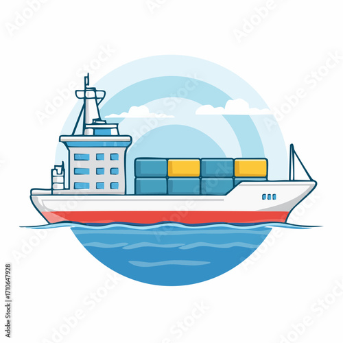 Cargo Ship Sailing on the Water