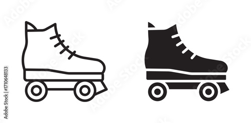 Ice skating icon set, vector illustration