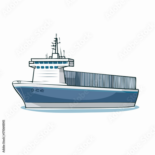 Container Ship Illustration