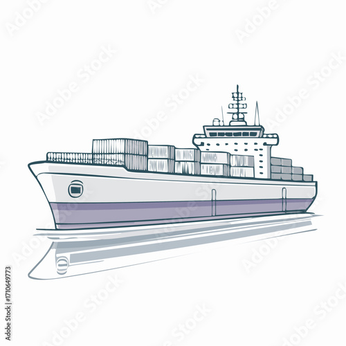 Container Ship Illustration A Vector Graphic for Shipping and Logistics