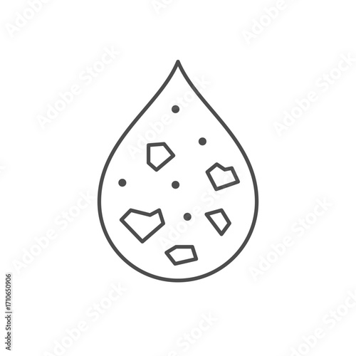 Microplastic in water drop icon