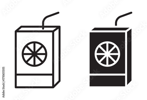 Juice Box vector Icon set. 