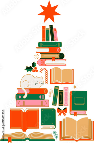 Christmas books tree