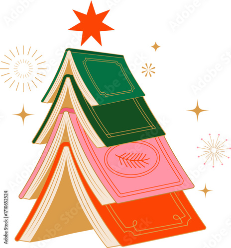 Christmas books tree