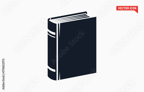Classic hardcover book icon simple design vintage knowledge symbol isolated object