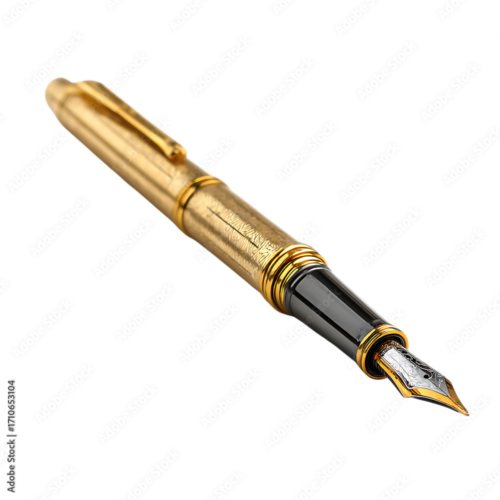 Naklejka premium Gold Foil Pen Creates Shimmering Masterpieces Daily. png