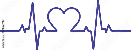 Red heartbeat pulse vector illustration medical cardiology