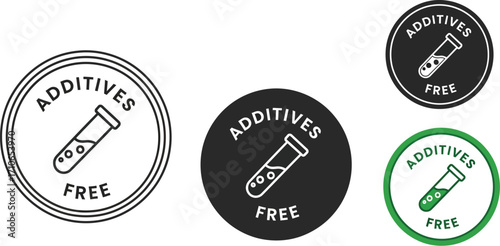 Additives free label product vector icon symbol illustration