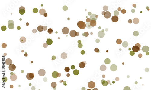 Abstract background of floating circles in earthy tones on white