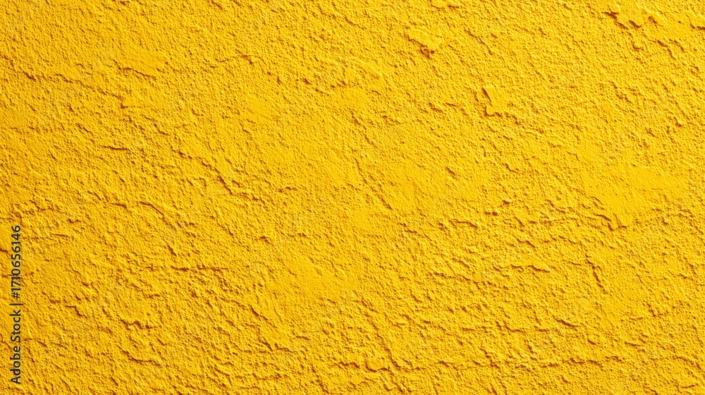 Fototapeta premium Vibrant yellow textured wall surface with rough plaster pattern