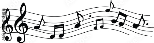 Musical Staff with Notes Illustration