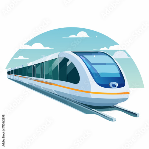 Sleek High-Speed Train Concept Illustration