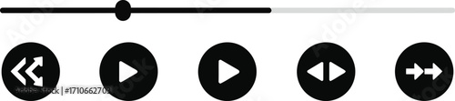"Modern Audio Player UI with Playback Controls and Progress Bar – Sleek Black & White Design"