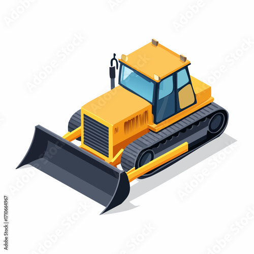 bulldozer excavator isolated on white