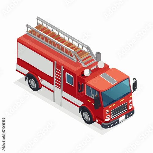 fire truck isolated on white