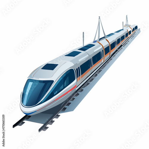 bullet train on white background