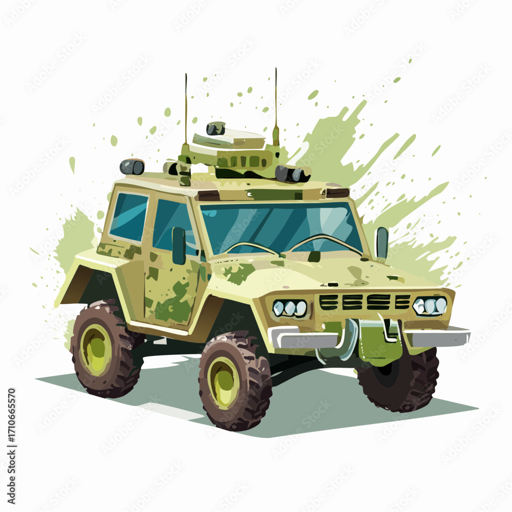 Obraz premium military truck isolated on white