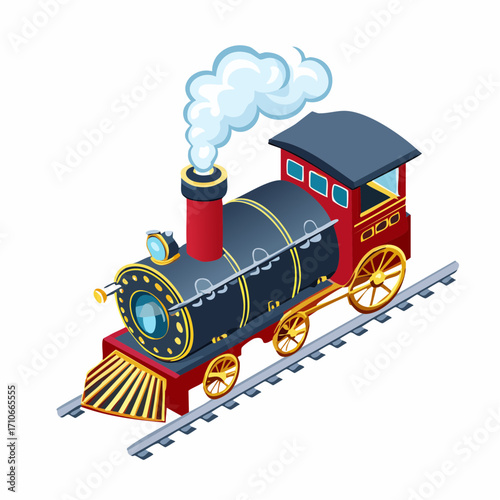 vector illustration of steam locomotive