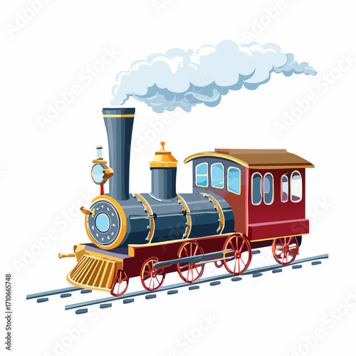 vector illustration of steam locomotive