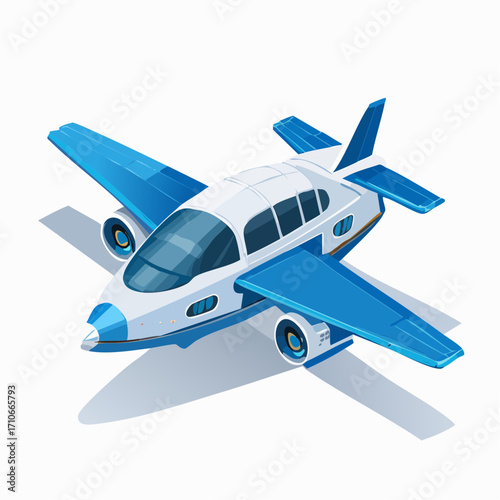 futuristic airplane isolated on white background