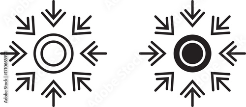 Centralized icon symbol concept for graphic design. Centralized icon symbol concept