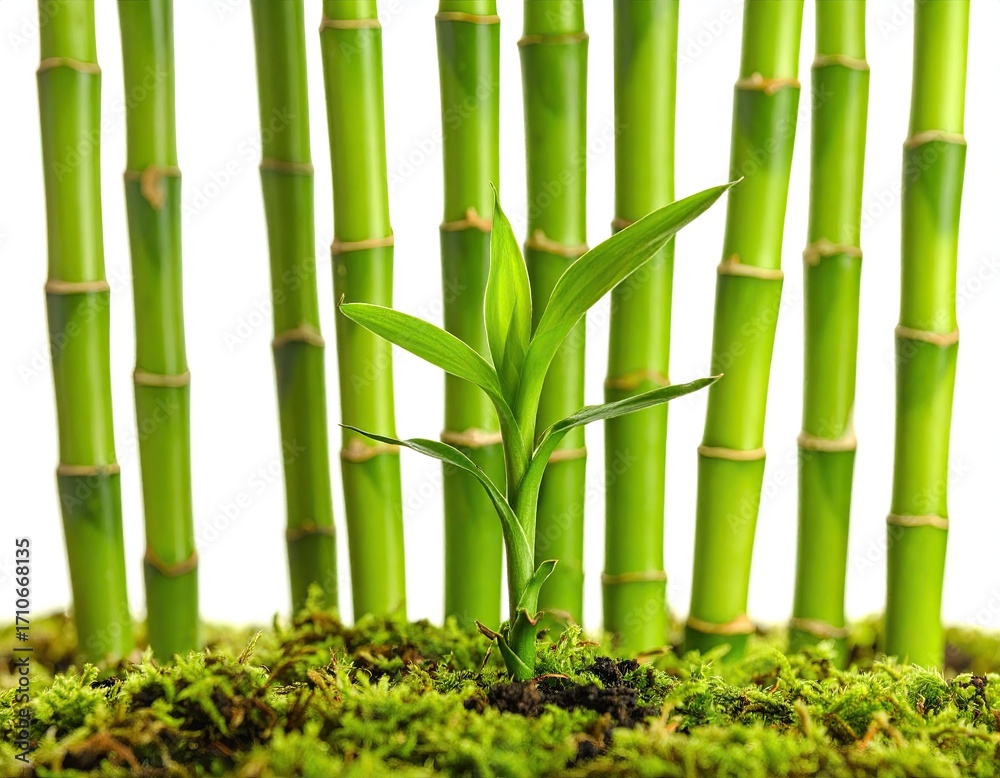 Obraz premium A bamboo plant with chinese writing on it is in a glass jar 1