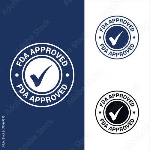 Fda approved stamp with checkmark Vector