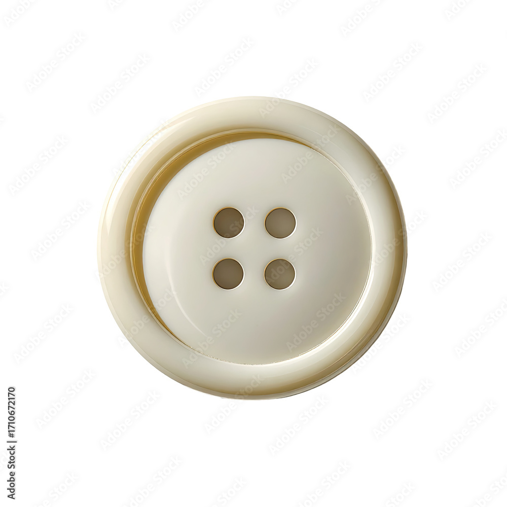Fototapeta premium Cream-colored button with four small, round holes