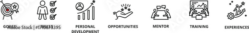 Internship for training self vector icon illustration concept